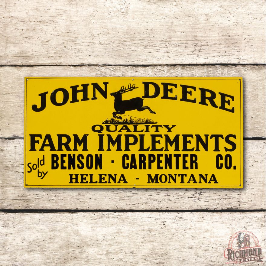 John Deere Leaping Deere Logo Montana Single Sided Metal Sign TAC 9