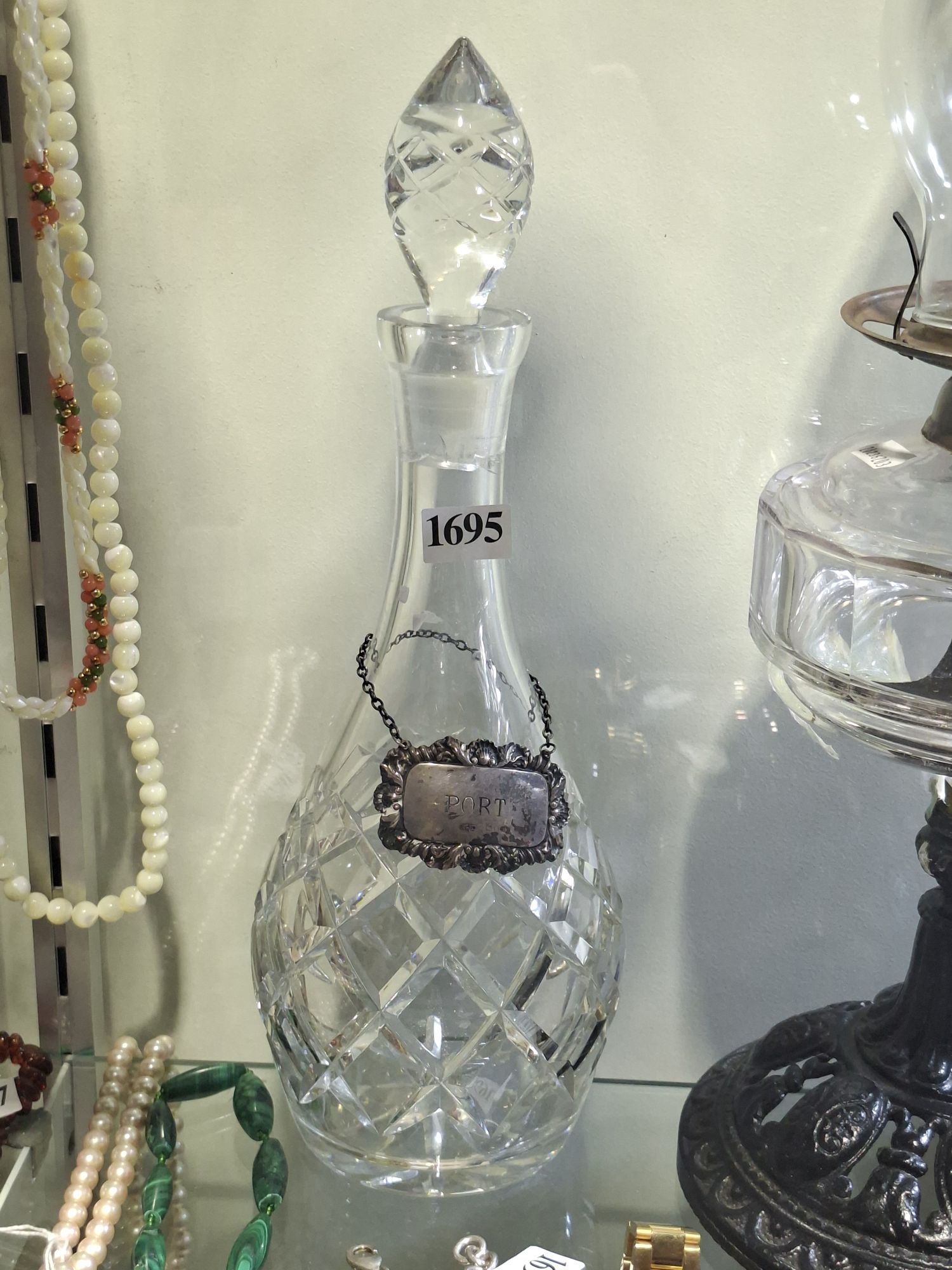 Crystal Decanter And Sterling Silver Label
