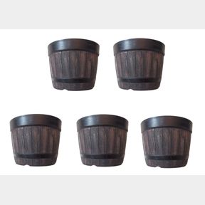 ***(5) 10 IN WHISKEY BARREL PLANTER FLOWER POT CF046D***