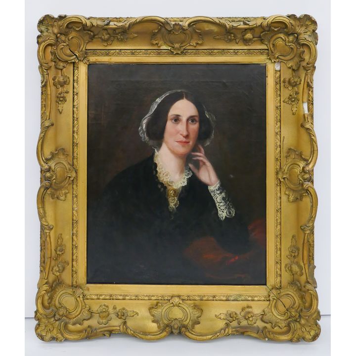 19th Century Portrait of a Lady Oil on Canvas