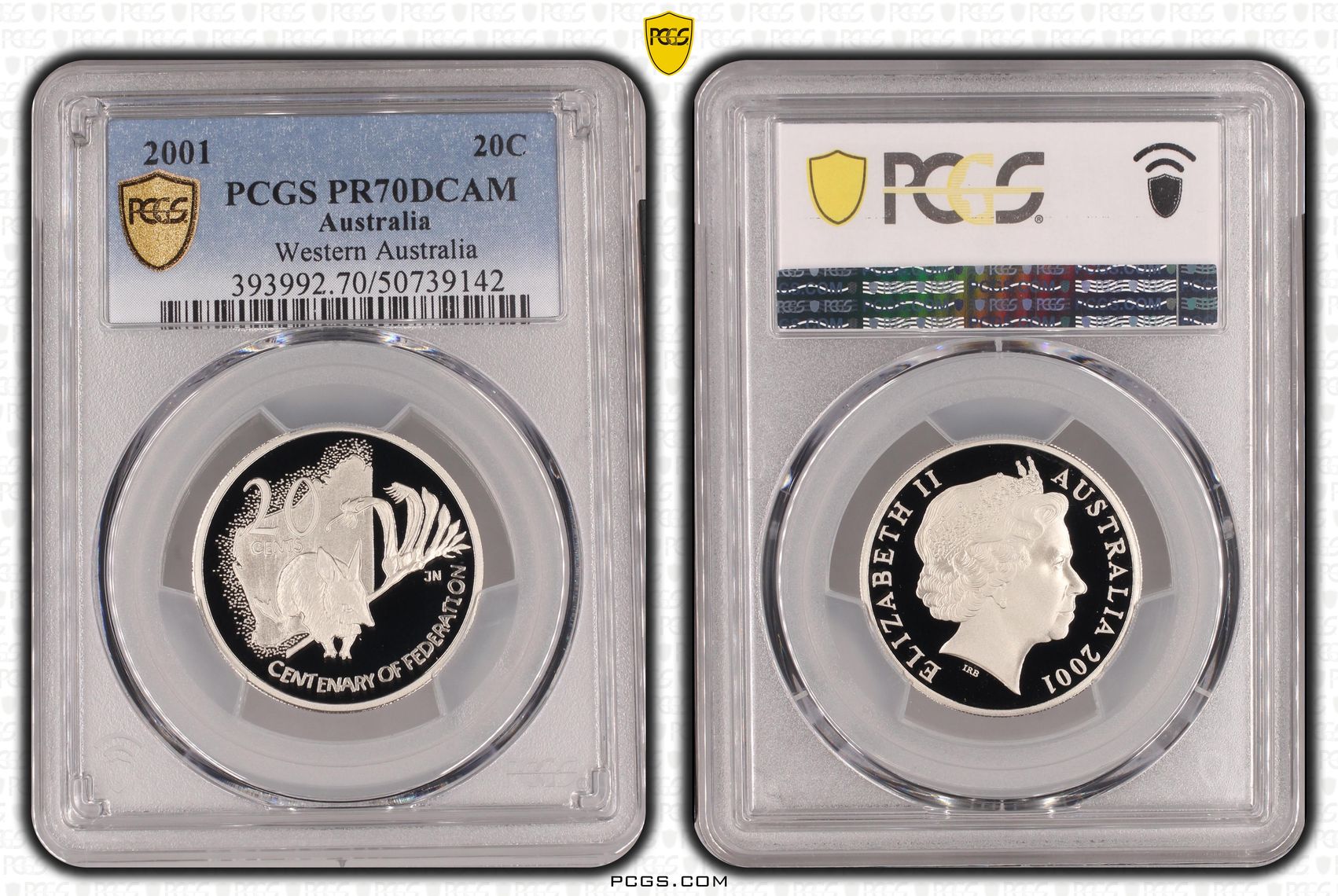 Western Australia, Twenty Cent, 2001, PCGS PR70DCAM
