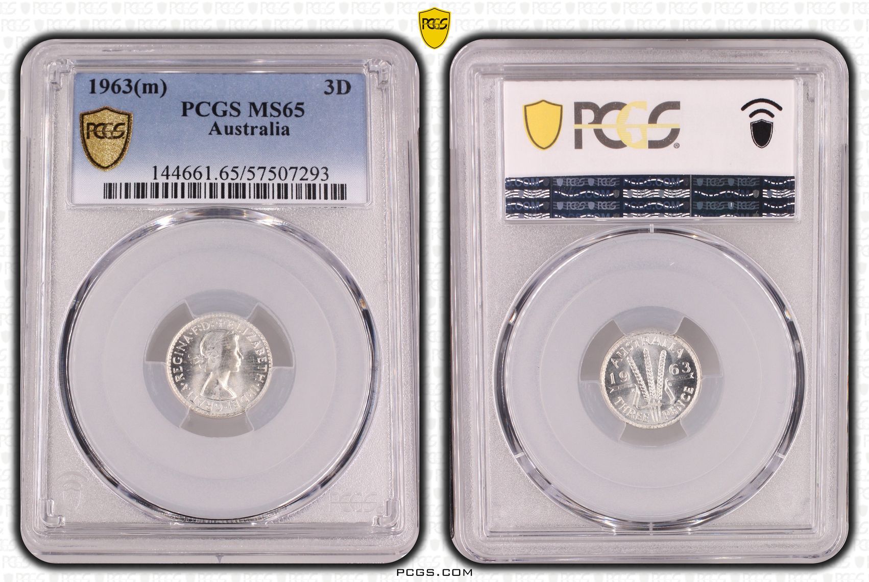 Threeepence, 1963(m), PCGS MS65