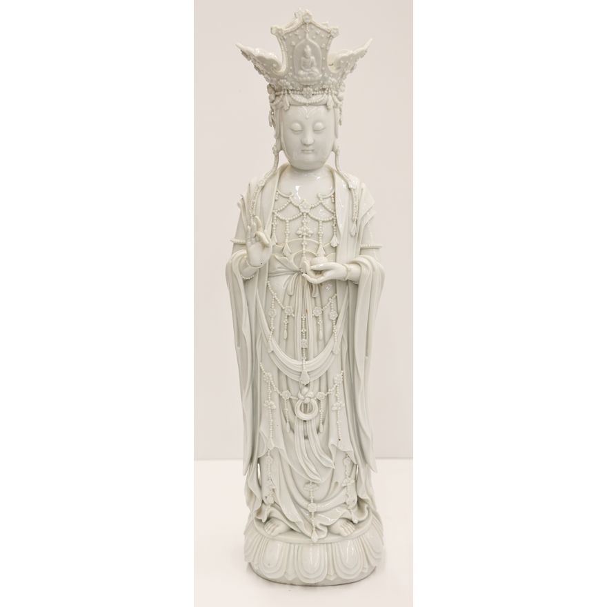 Chinese Blanc de Chine Standing Guanyin