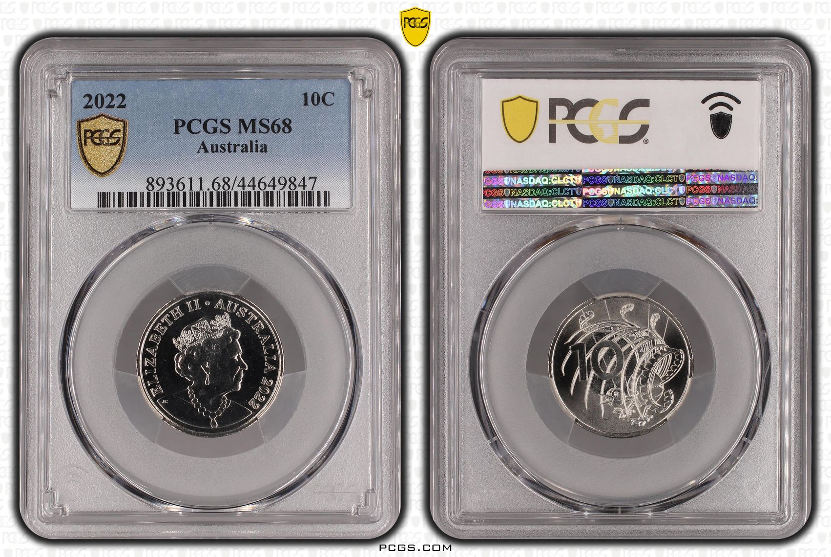 Ten Cent, 2022, PCGS MS68