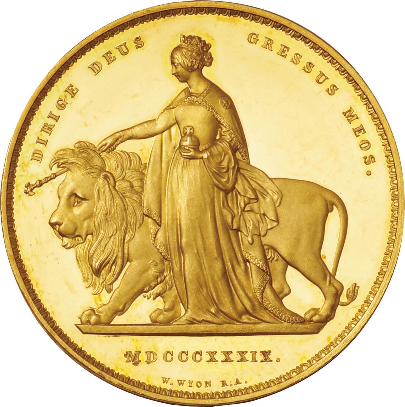 英国-GB. 1839. Victoria Una and the Lion. ヴィクトリア女王若き肖像 