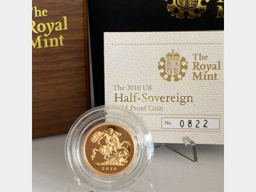 2010 ELIZABETH II PROOF GOLD HALF SOVEREIGN
