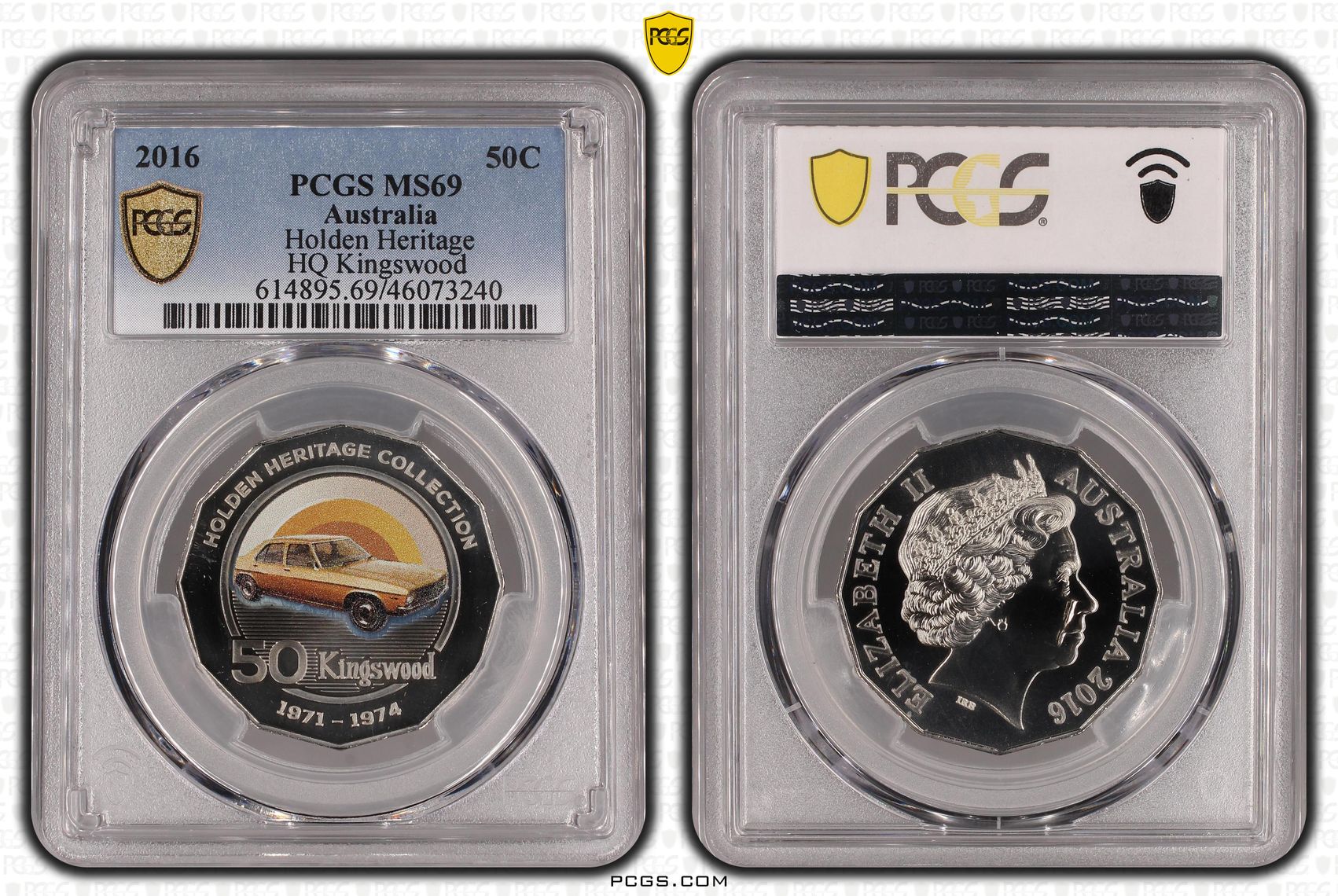 2016 Australia Fifty Cent, 50c Holden Heritage - HQ Kingswood PCGS - MS69 -240
