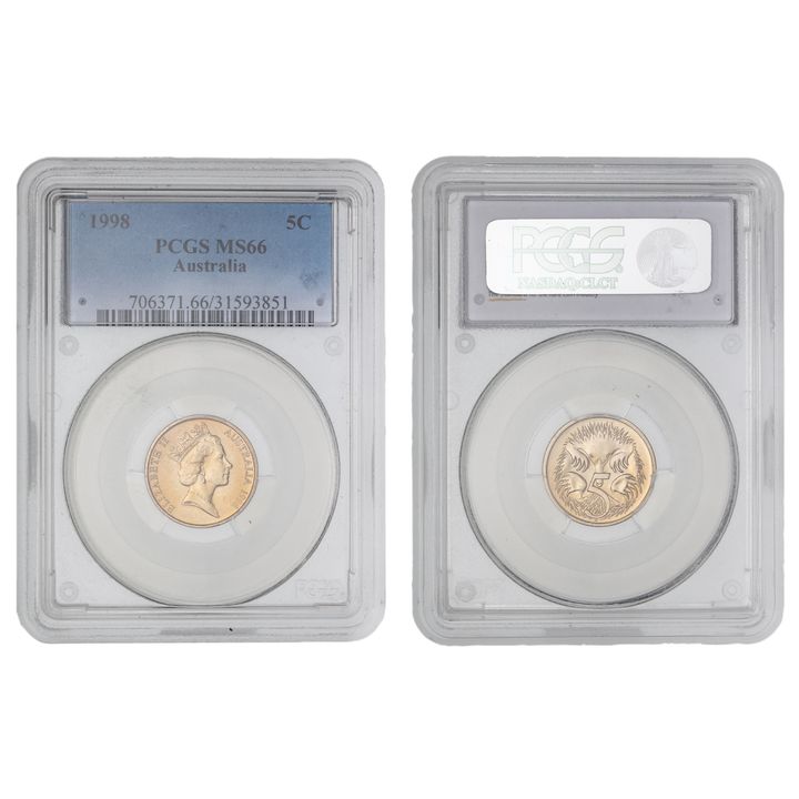 Elizabeth II, Five Cent, 1998, PCGS MS66