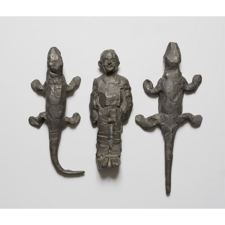 Stephan Balkenhol Zwei Echsen mit Mann (Two Lizards and a Man) 1993