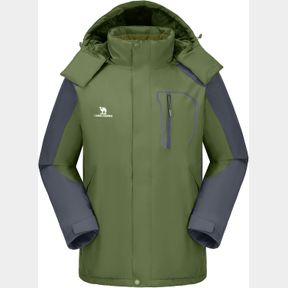 CAMELSPORTS MENS WINTER JACKET WATERPROOF WARM SNOW SKI JACKETS FAUX FUR FLEECE RAIN COATS WITH REMOVABLE HOOD, X-L