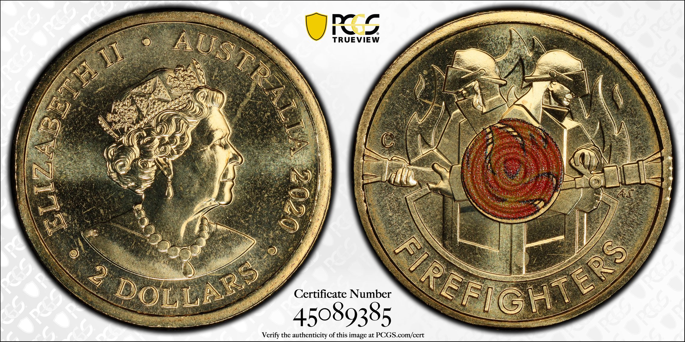 Elizabeth II, Firefighters, Two Dollar, 2020-C, PCGS MS67