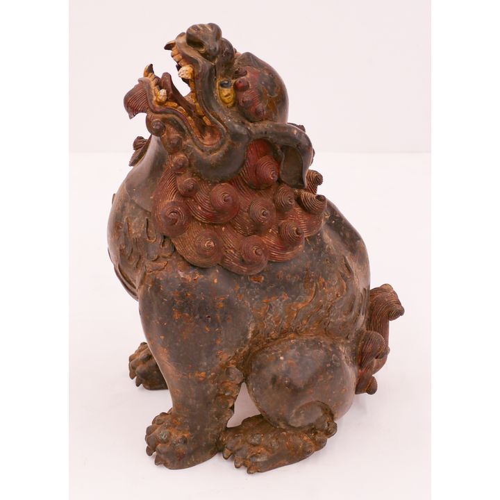 Chinese Lacquered Bronze Foo Lion Censer