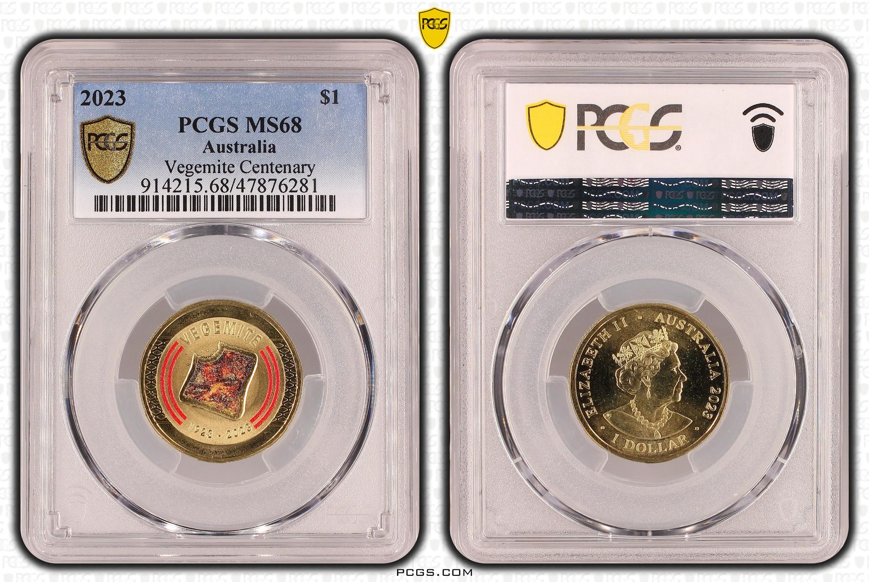 Vegemite Centenary, One Dollar, 2023, PCGS MS 68