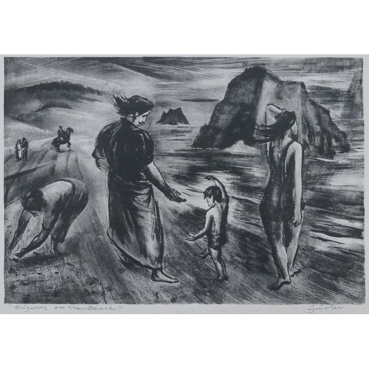 William Givler ''Figures on the Beach'' Lithograph