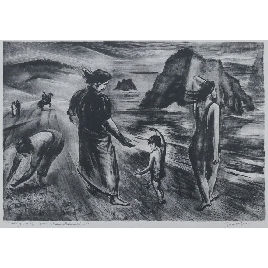 William Givler ''Figures on the Beach'' Lithograph