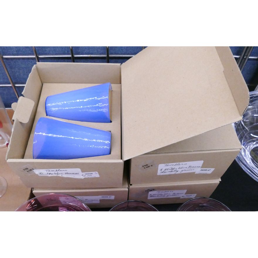 Set 8pc Yalos Casa Murano 'Milky Blue' Tumblers- 5''