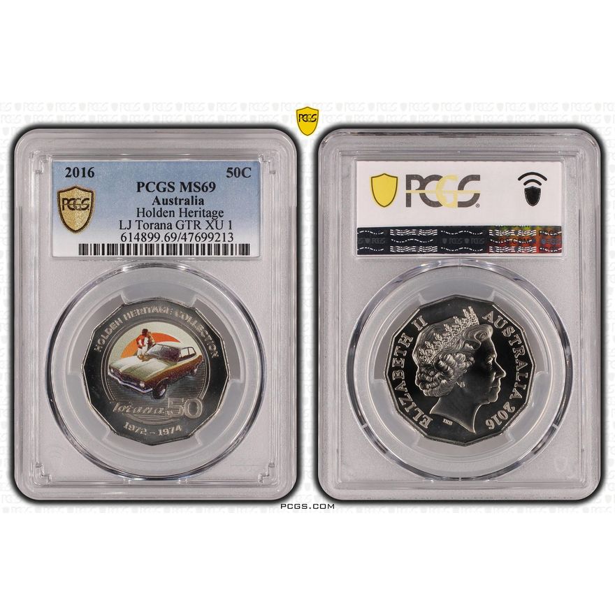 Elizabeth II, Holden Heritage - LJ Torana GTR XU 1, Fifty Cent, 2016, PCGS MS69