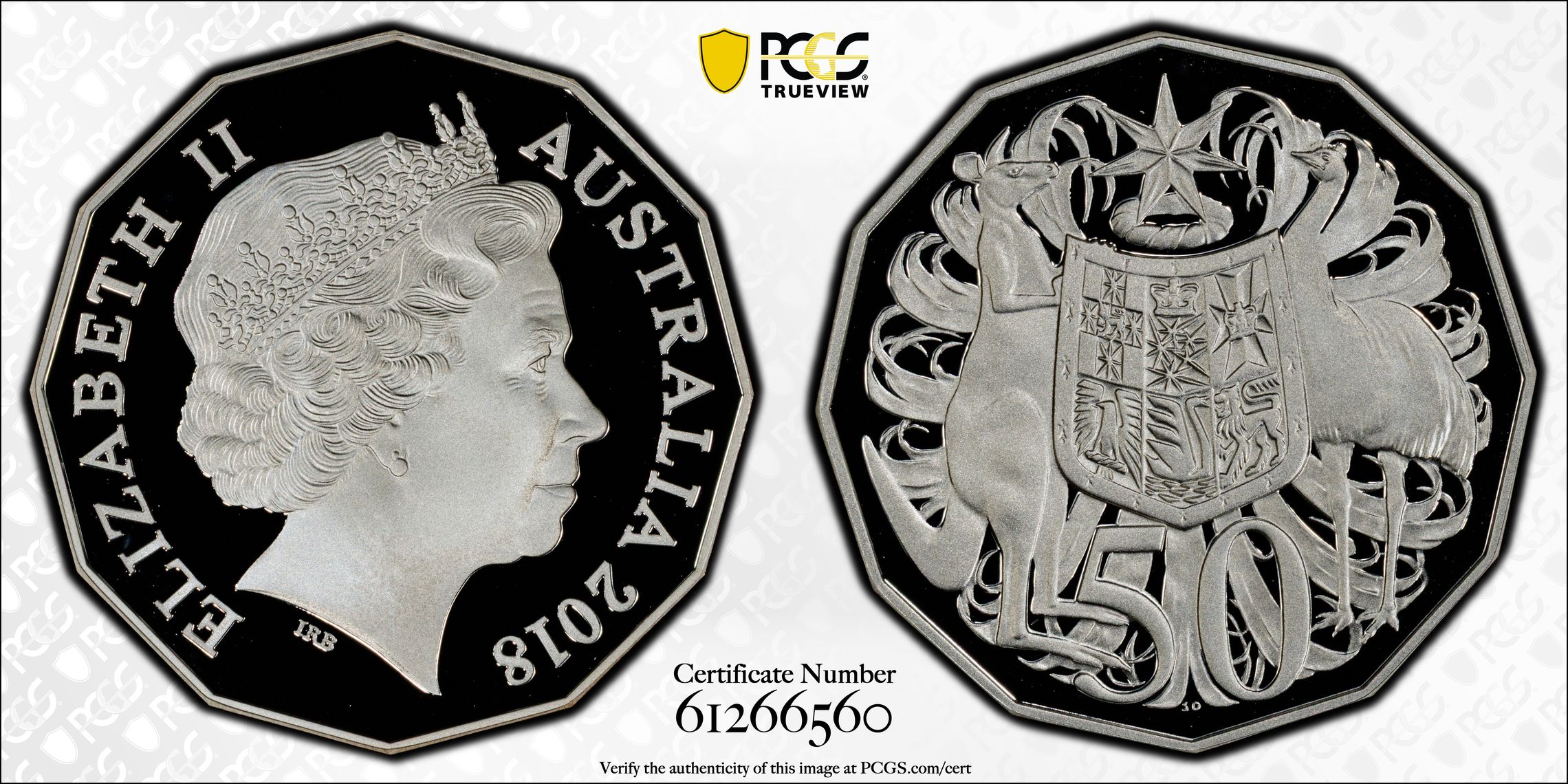 Silver, Fifty Cent, 2018, PCGS PR69DCAM