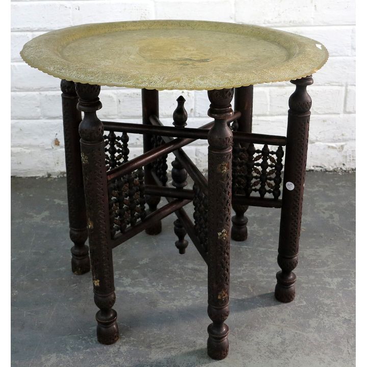 PERSIAN BRASS TRAY TABLE
