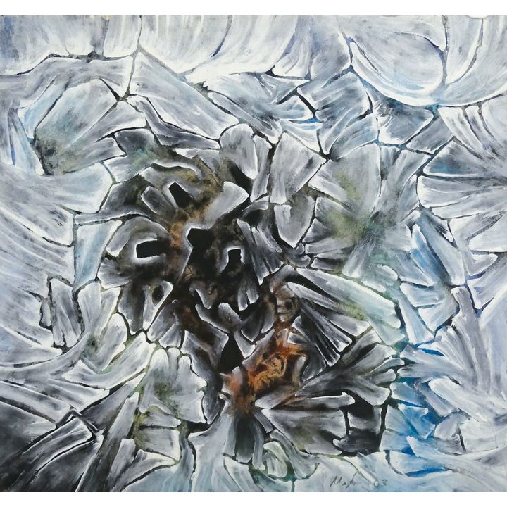 Neil Meitzler ''White Forms'' 1963 Casein on Paper 9''x9.25''