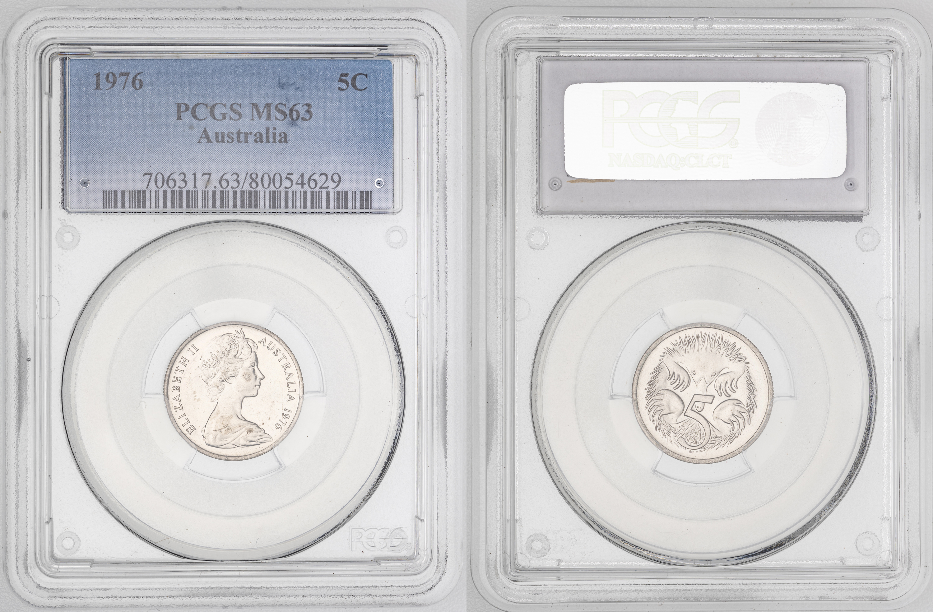 143 · Elizabeth II,  , Five Cent, 1976, PCGS MS63