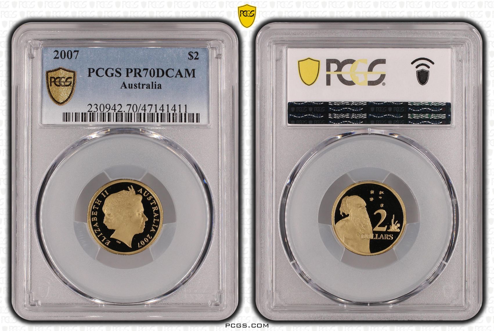 Elizabeth II, Pop 17/0, Two Dollar, 2007, PCGS PR70DCAM