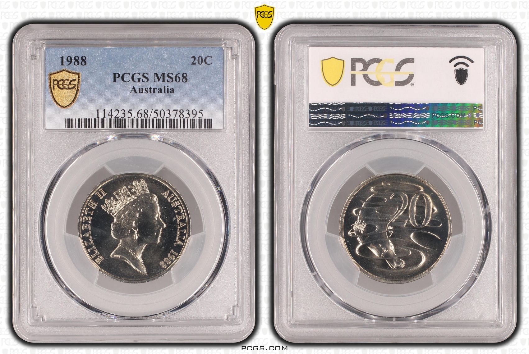 , Twenty Cent, 1988, PCGS MS68