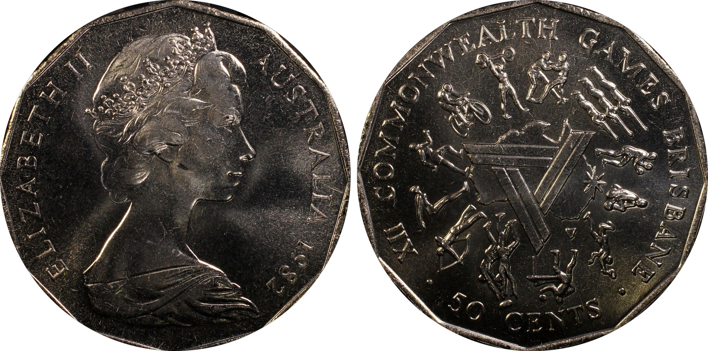 Commonwealth Games , Fifty Cent, 1982, PCGS MS65