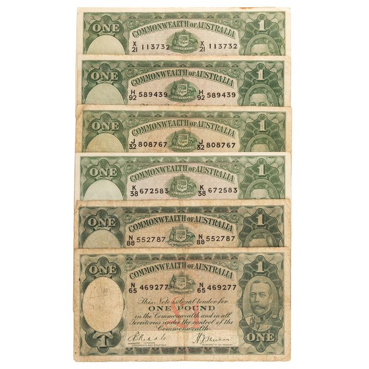 One Pound, 1933 - 1952,  aFine - VF