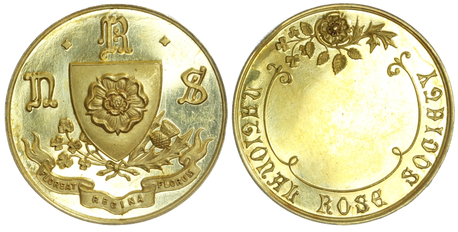 18ct Gold National Rose Society Medallion