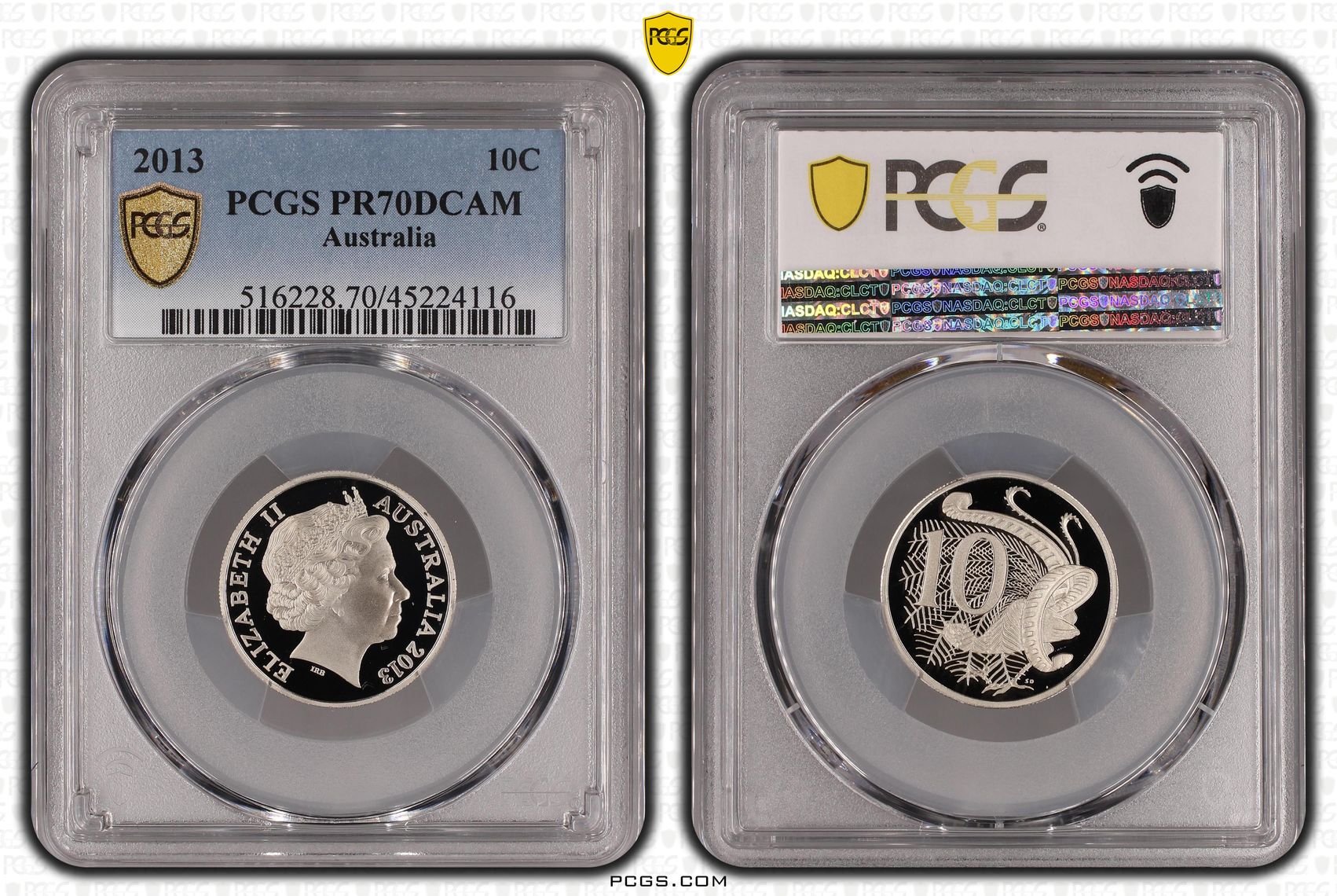 Elizabeth II, Ten Cent, 2013, PCGS PR70DCAM