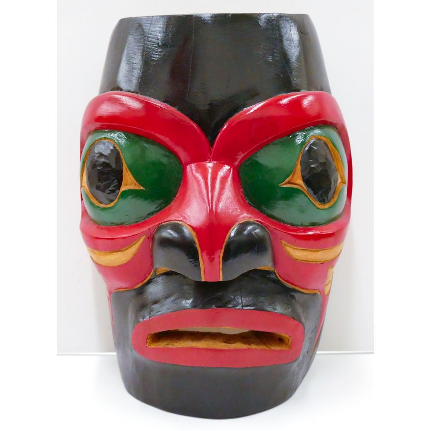 John Lewis (Squamish) ''Dogfish Transforming to Human'' Cedar Mask 11''x8''