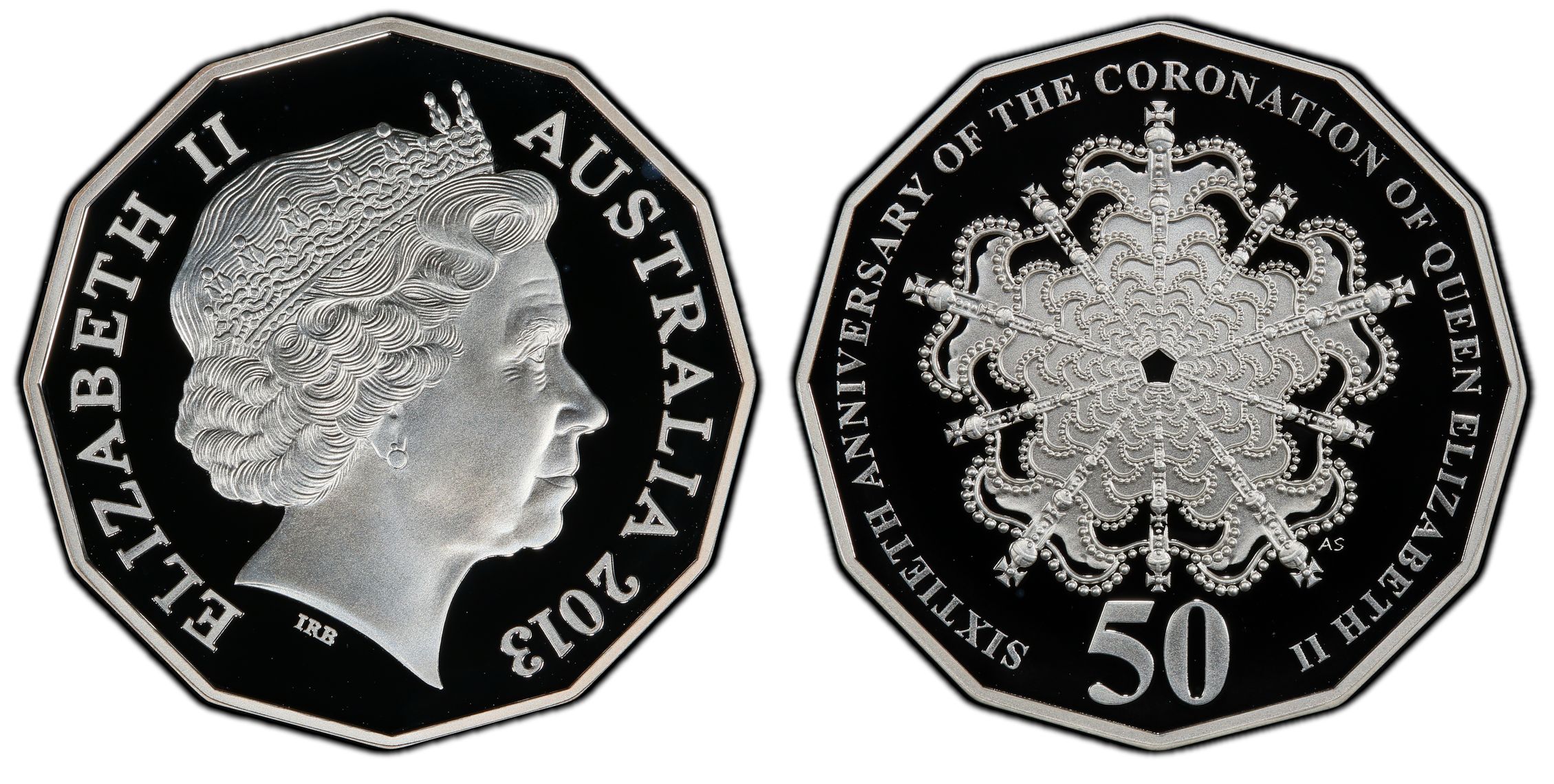 319 · 2013 Australia Fifty Cent, 50c Silver Proof Coronation Silver PCGS - PR70DCAM POP 4/0 -898