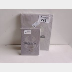 SHERATON PILLOWCASE PAIR IN GREY-KING PLUS SHERATON 600TC EGYPTIAN COTTON FITTED SHEET IN GREY - GREY - DOUBLE