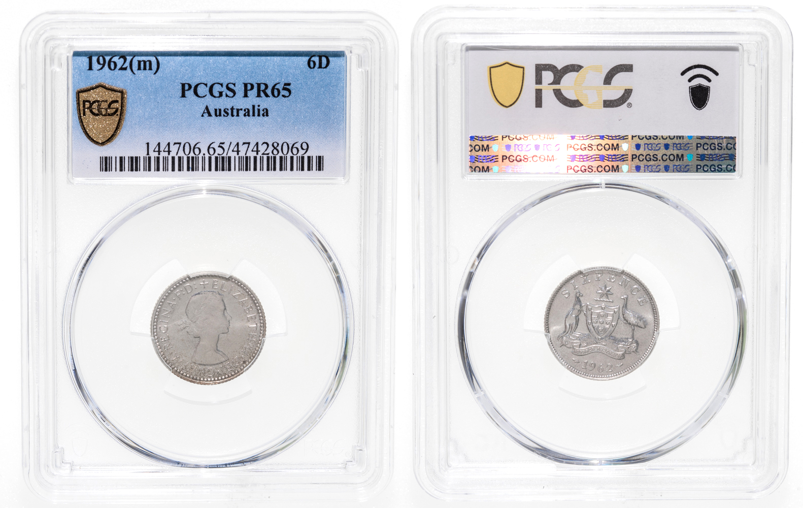 Elizabeth II, Sixpence, 1962, PR 65