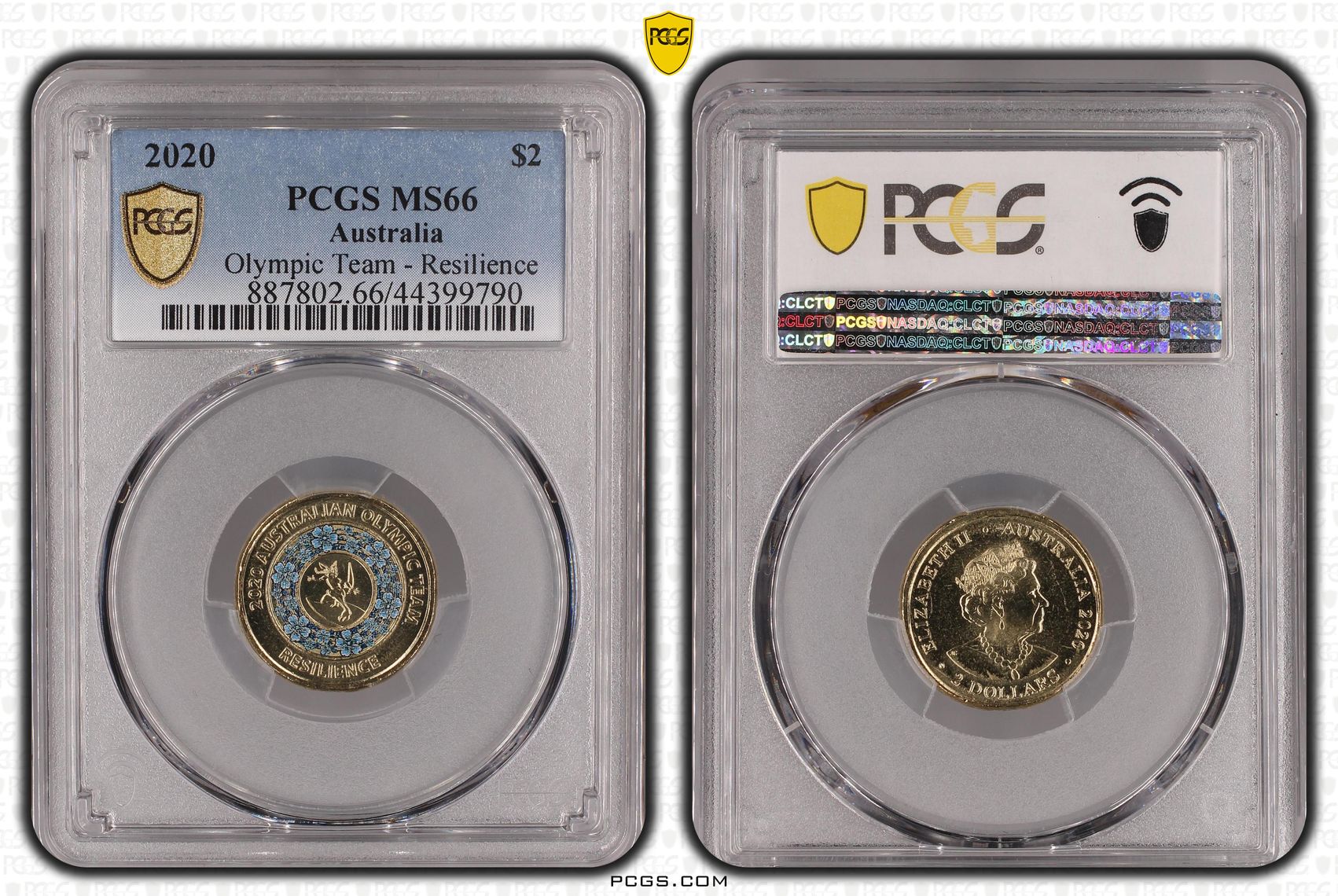 2020 Australia Two Dollar, $2 Olympic Team - Resilience PCGS - MS66 -790