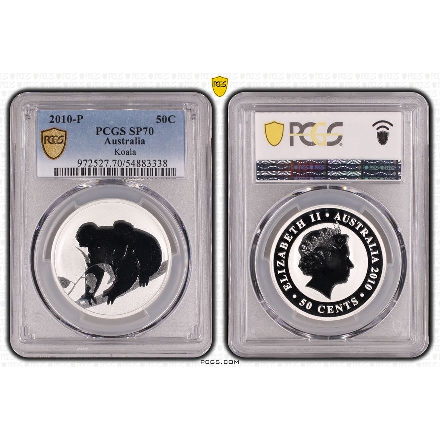 Koala, POP 2/0, Fifty Cent, 2010-P, PCGS SP70