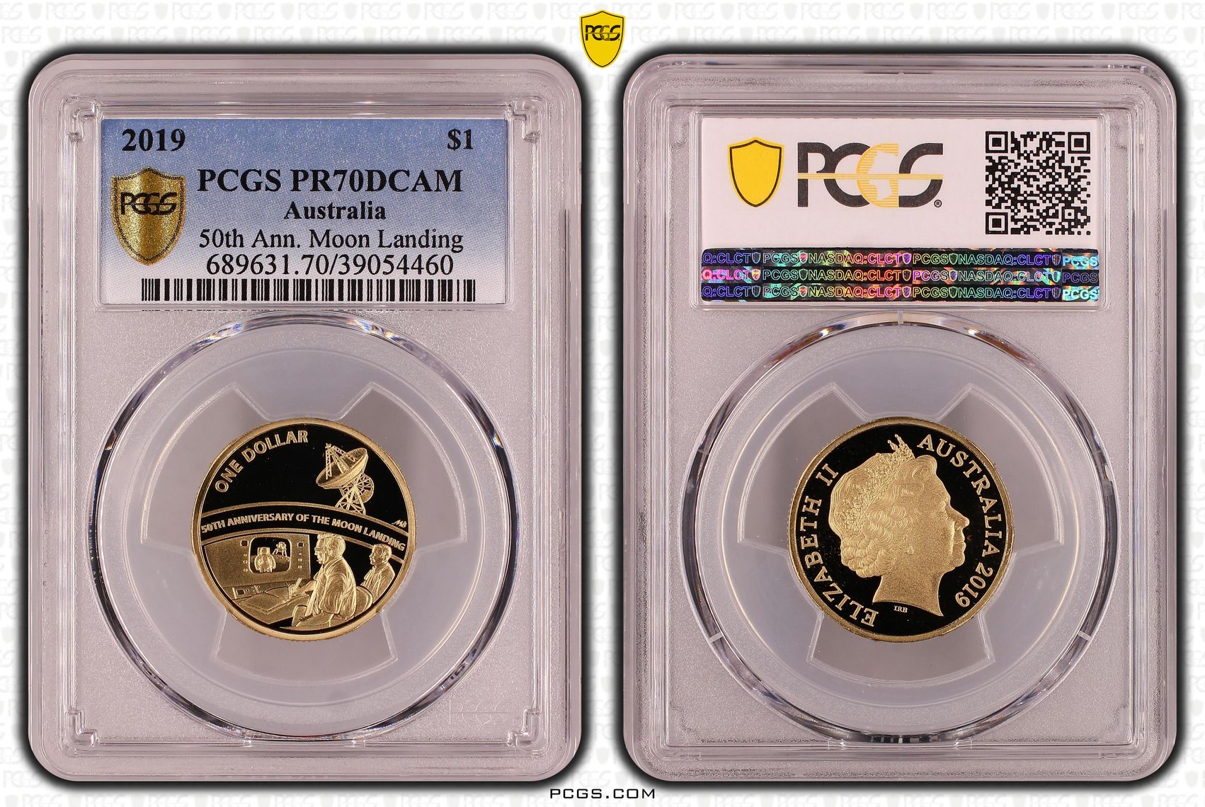 50th Ann. Moon Landing, One Dollar, 2019, PCGS PR70DCAM