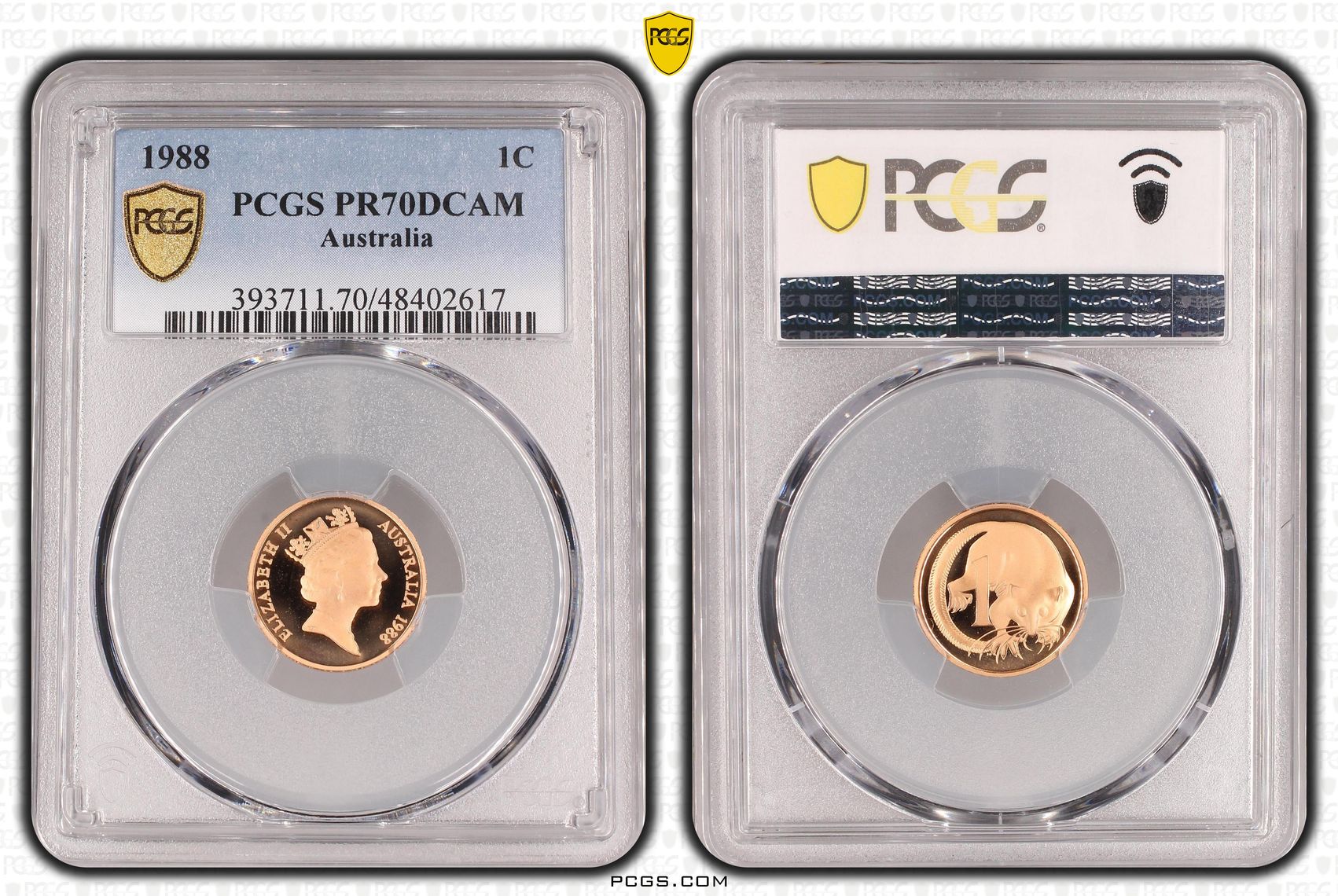 Elizabeth II, One Cent, 1988, PCGS PR70DCAM