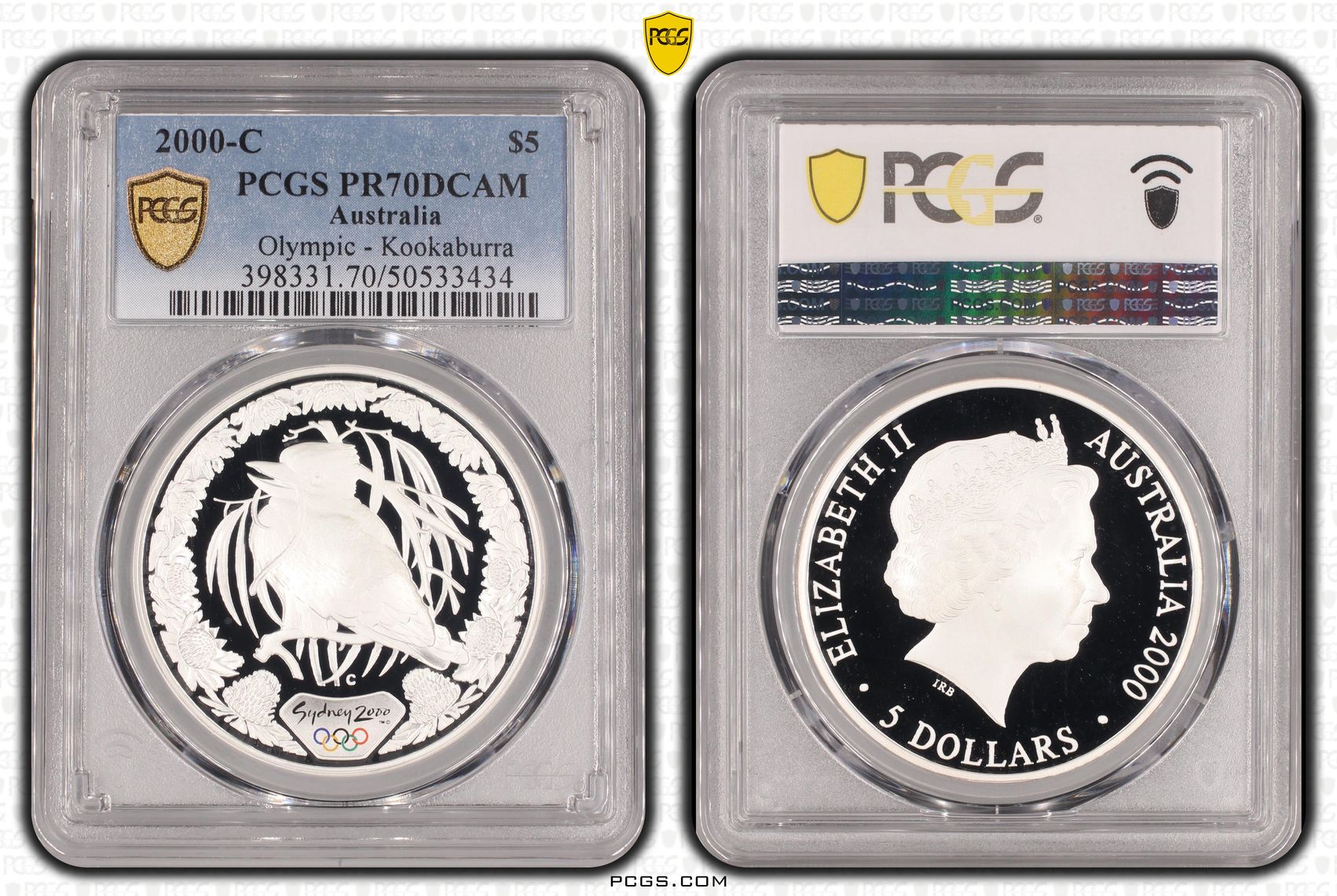Olympic - Kookaburra POP 5/0, Five Dollar, 2000-C, PCGS PR70DCAM