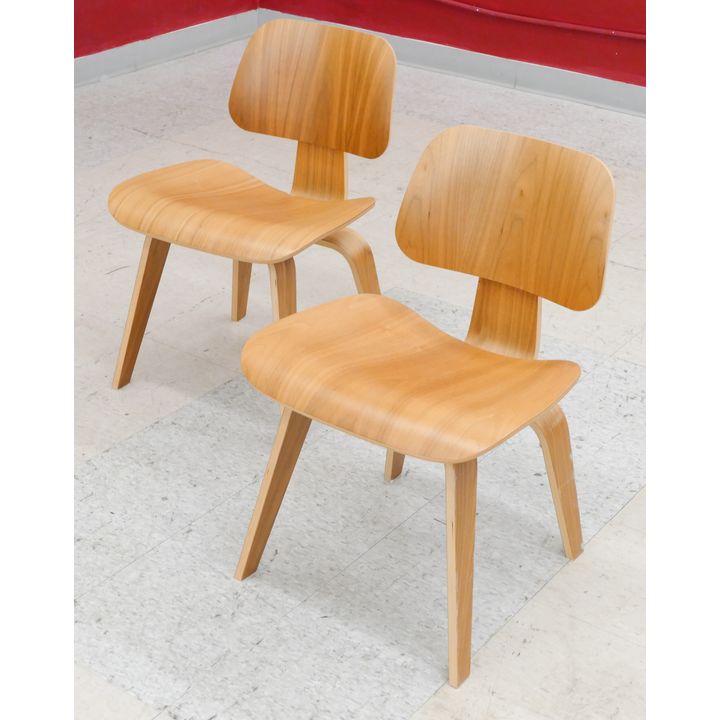 2pc Eames Herman Miller DCW Chairs