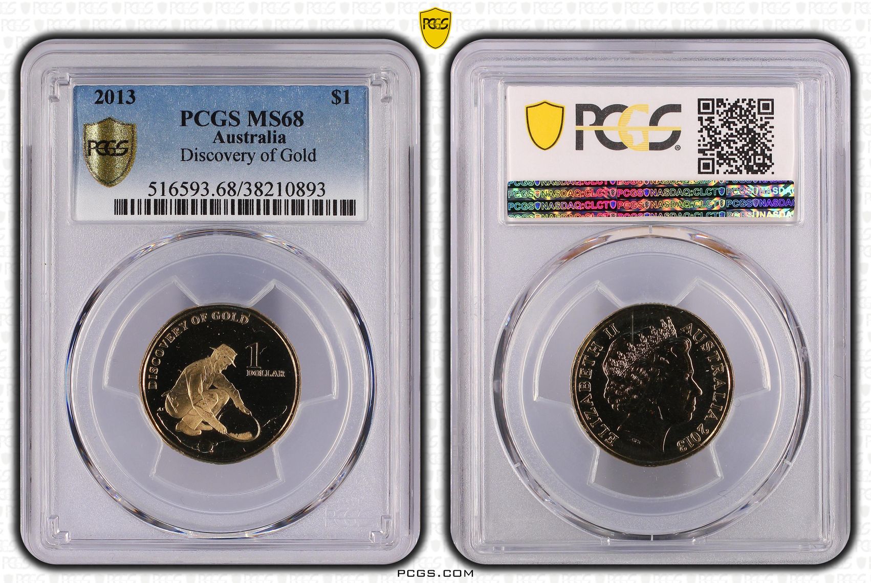 Discovery of Gold, POP 9/0, One Dollar, 2013, PCGS MS68