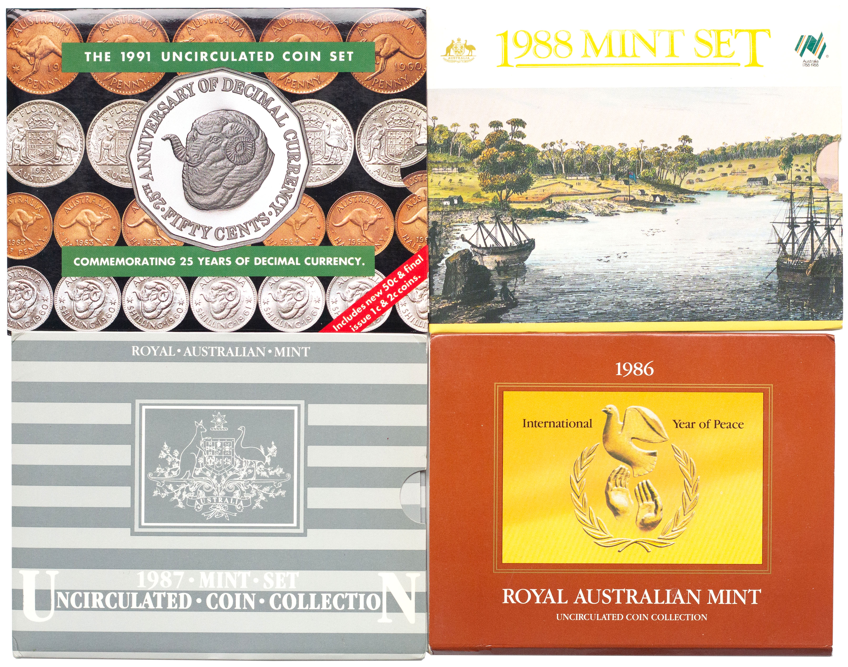 Elizabeth II, Mint Sets, 1986 - 1991, UNC