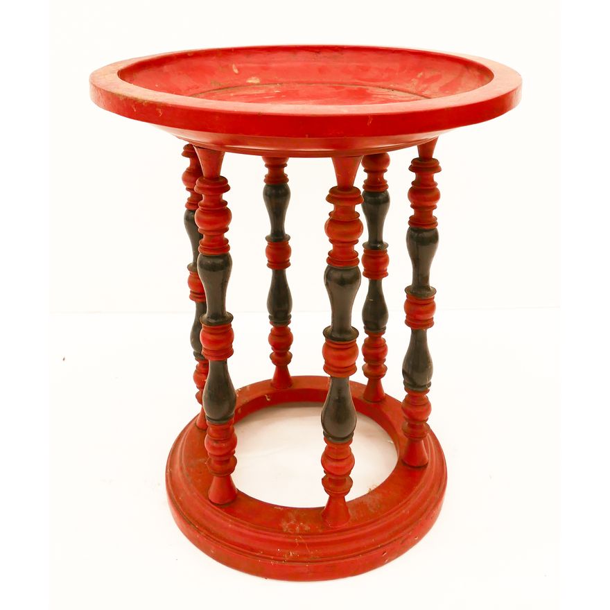 Old Japanese Red Lacquered Stand- 19x16''