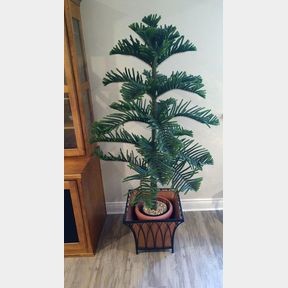 Large Indoor Artificial Tree with Copper Iron Base