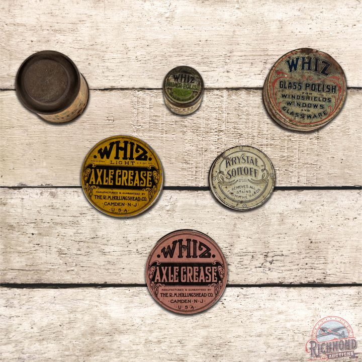 Group of 6 Whiz Advertising Cans