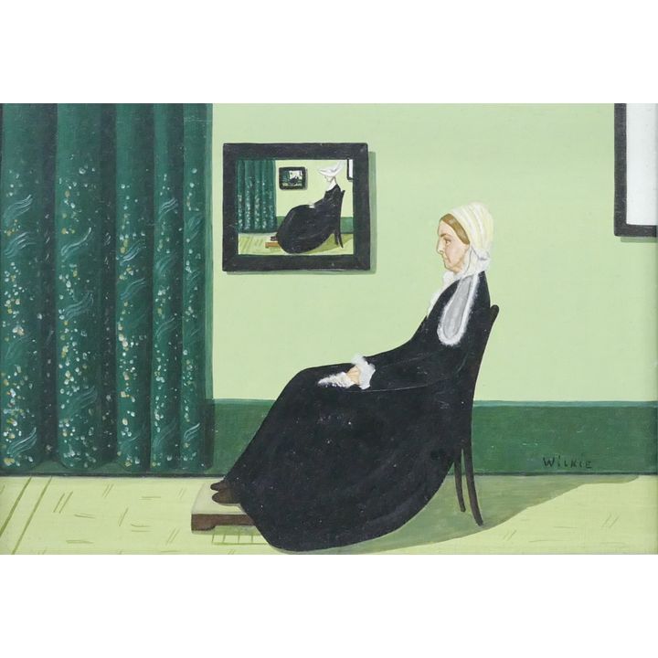 Joan Wilkie ''Whistler's Mother'' Oil On Board Framed