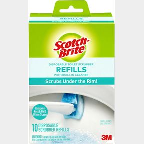 SCOTCH-BRITE DISPOSABLE TOILET SCRUBBER REFILLS, REMOVES RUST & HARD WATER STAINS, 10 DISPOSABLE REFILLS BLUE