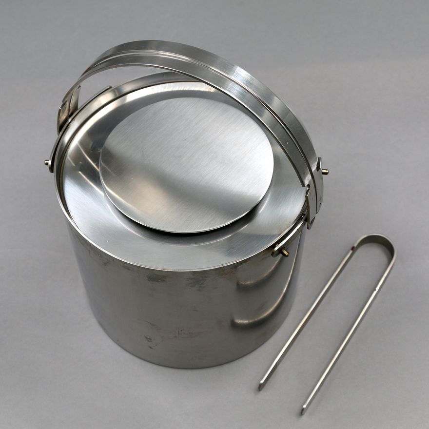 Arne Jacobsen (Denmark, 1902-1971) for Stelton - ‘Cylinda Line’ ice bucket and tongs