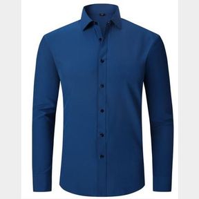 FORMAL SHIRTS FOR MEN - 4 WAY STRETCH MEN'S SHIRT - WRINKLE RESISTANT -PEACOCK BLUE s - 52055/32475